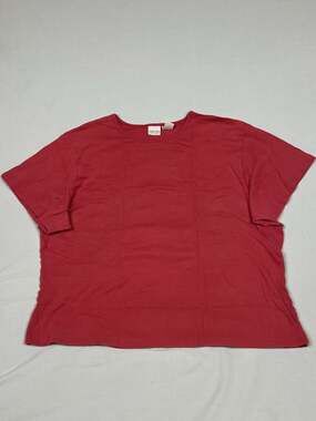 Cherokee Plus Size Red 100% Cotton Short Sleeve T-Shirt Size 22W/24W